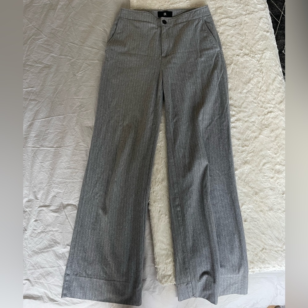 Gray Wide-Leg Trousers
